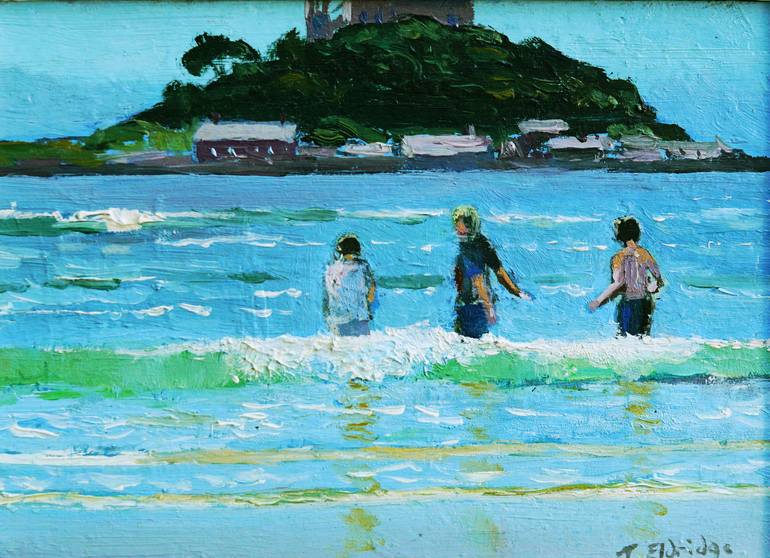 Original Documentary Beach Painting by Terence Eldridge