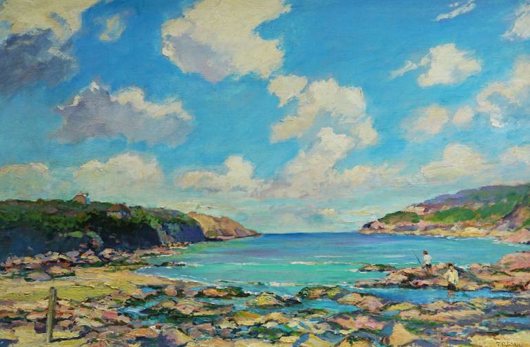 Original Documentary Beach Painting by Terence Eldridge