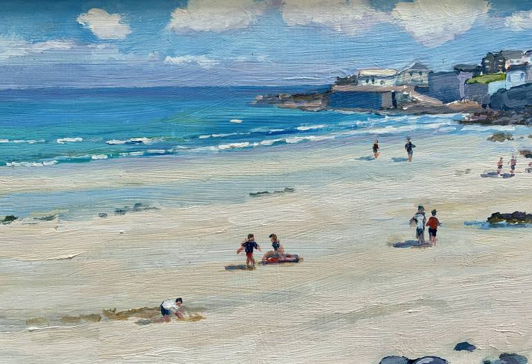 Original Impressionism Beach Painting by Terence Eldridge
