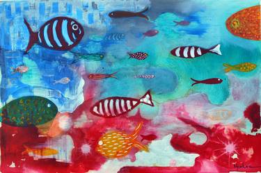 Print of Abstract Expressionism Fish Paintings by Jose Luis Montes