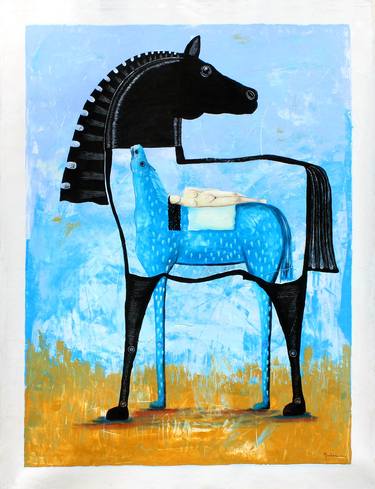 Print of Figurative Horse Paintings by Jose Luis Montes