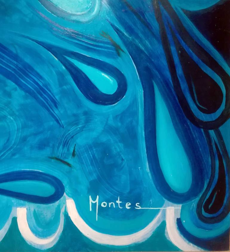 Original Abstract Expressionism Water Painting by Jose Luis Montes