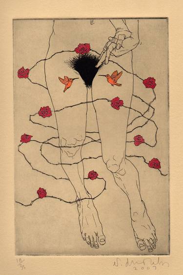 Original Figurative Erotic Printmaking by Phillip Dvorak