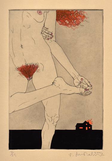 Original Figurative Nude Printmaking by Phillip Dvorak