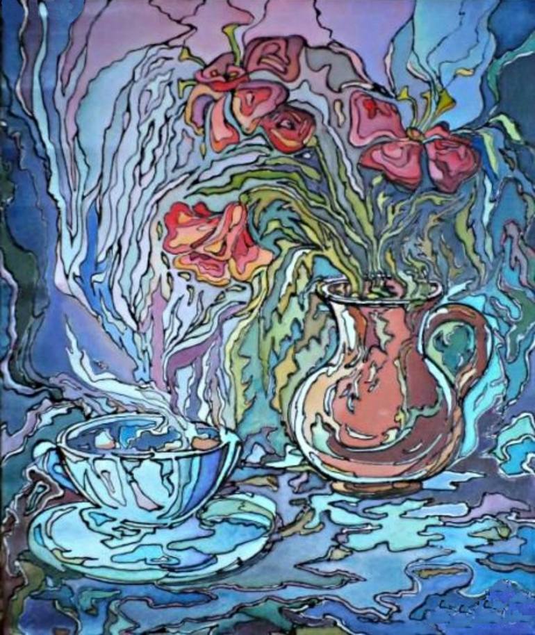 Hot tea Painting by Ljubov Ponomarеva | Saatchi Art