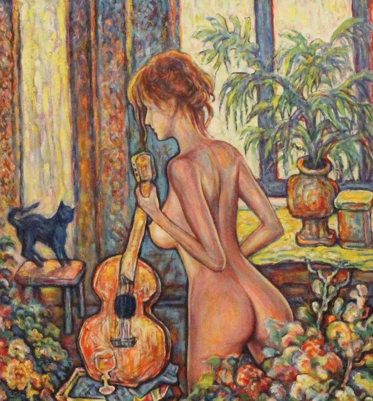 Original Modernism Nude Painting by Nicolae Vasilescu