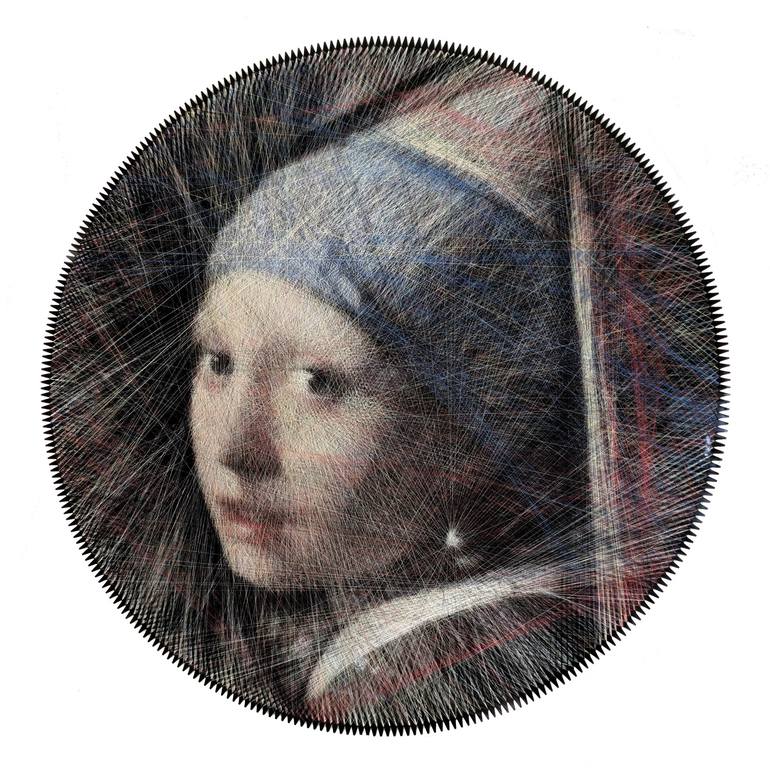 Print of Portraiture Science/Technology Mixed Media by Petros Vrellis