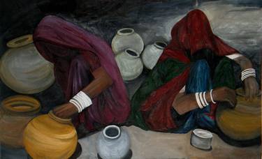 Original Realism People Paintings by Haimanti G Malaviya