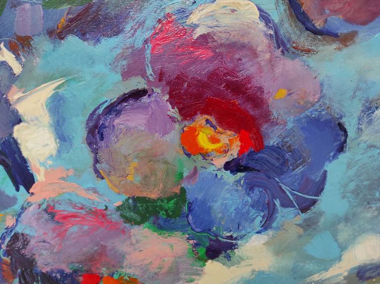 Original Impressionism Floral Painting by Krum Kostov