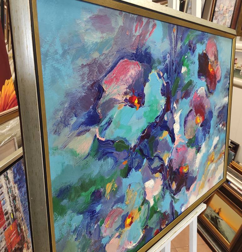 Original Impressionism Floral Painting by Krum Kostov