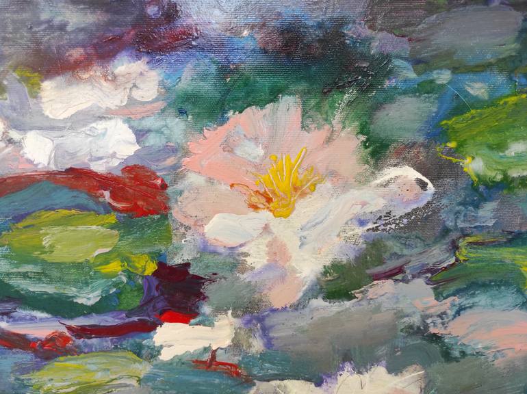 Original Abstract Expressionism Floral Painting by Krum Kostov