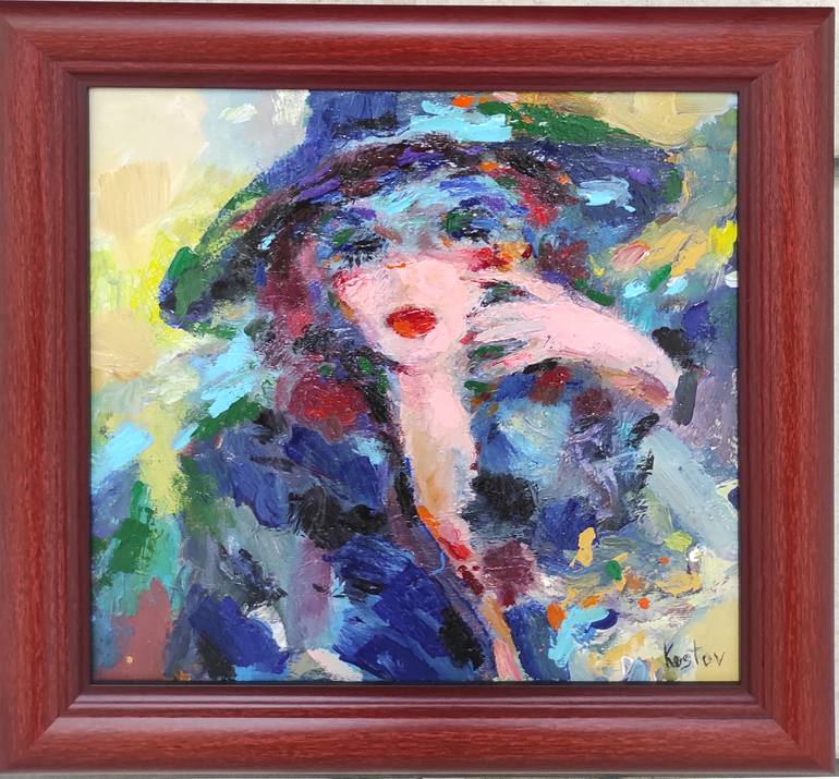 Original Abstract Expressionism Portrait Painting by Krum Kostov