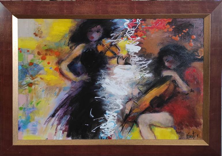 Original Impressionism Music Painting by Krum Kostov