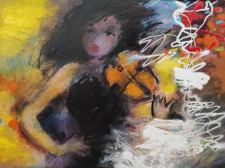 Original Impressionism Music Painting by Krum Kostov