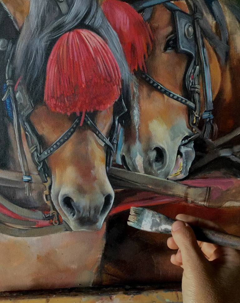 Original Realism Horse Painting by Tem Dobrinova