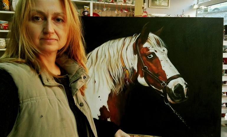 Original Fine Art Horse Painting by Tem Dobrinova
