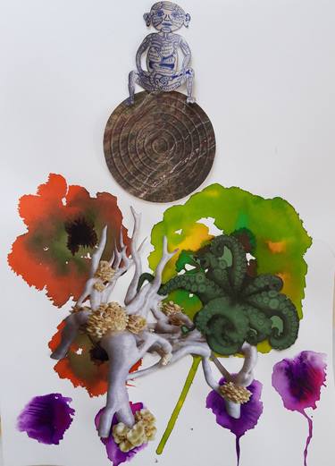 Original Illustration Botanic Collage by Ariane Wyss