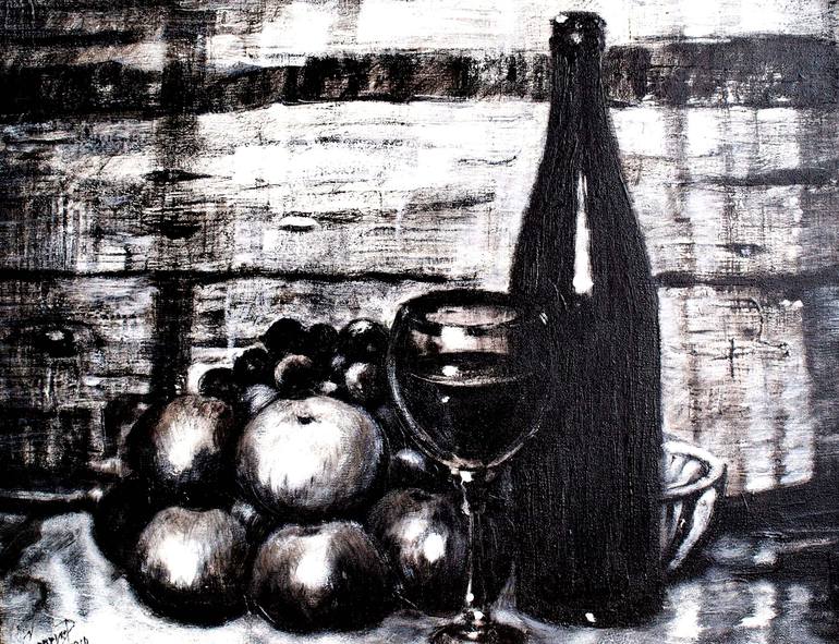 Original Food & Drink Painting by Roman Sleptsuk