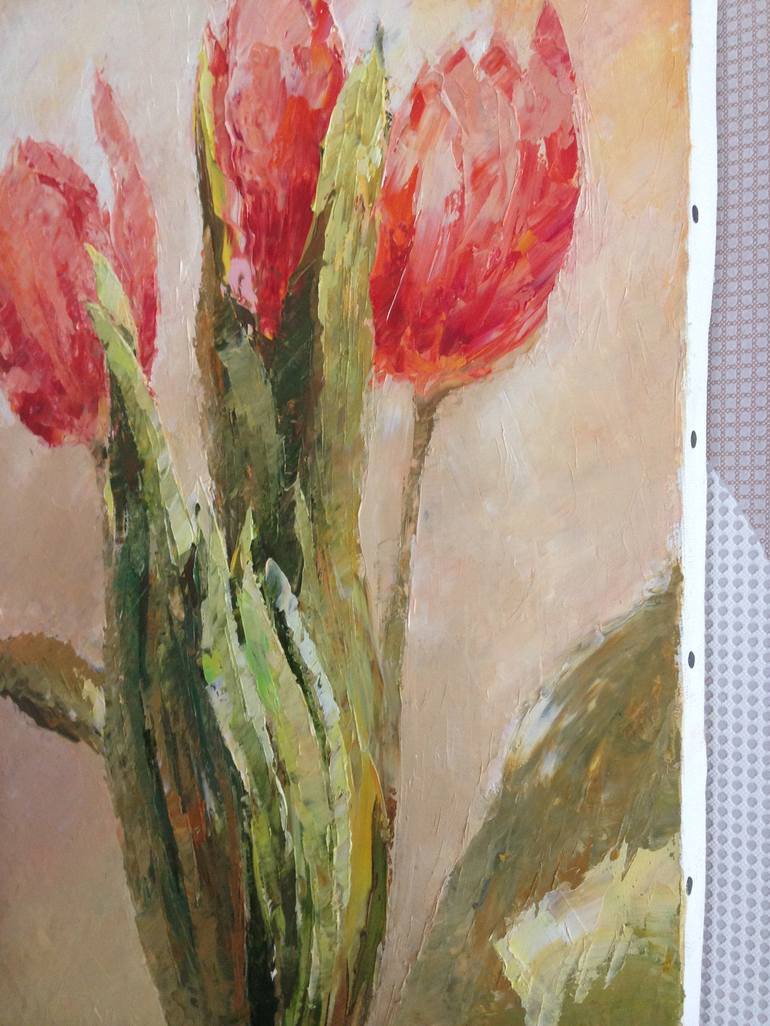 Original Abstract Floral Painting by Roman Sleptsuk