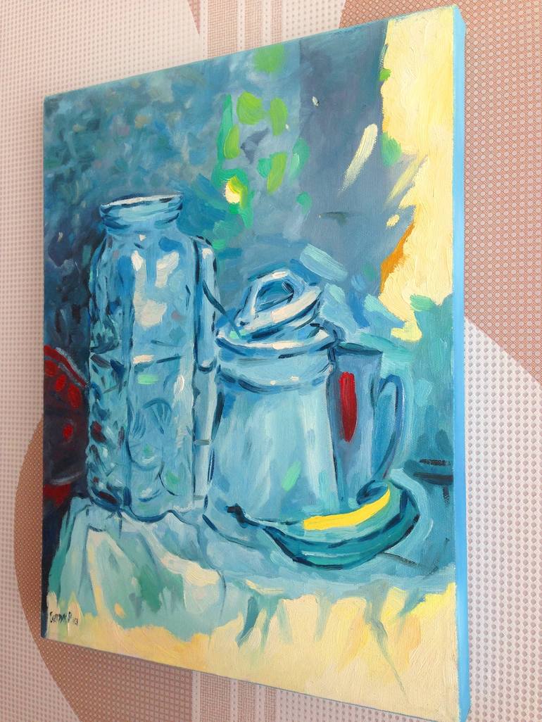 Original Impressionism Food & Drink Painting by Roman Sleptsuk