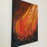 The heat and the beauty of the fire. Ready to be hang on the wall.
