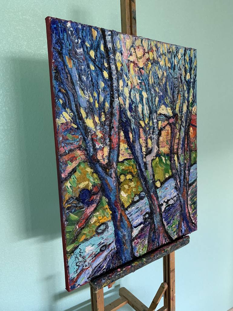 Original Impressionism Landscape Painting by Roman Sleptsuk