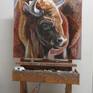 On the easel in the studio