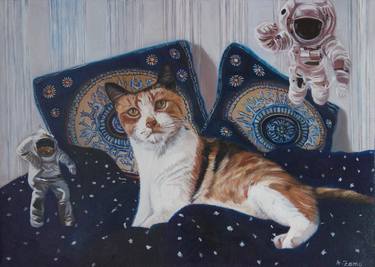 Print of Figurative Cats Paintings by Anne Zamo