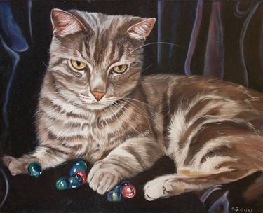 Print of Fine Art Cats Paintings by Anne Zamo