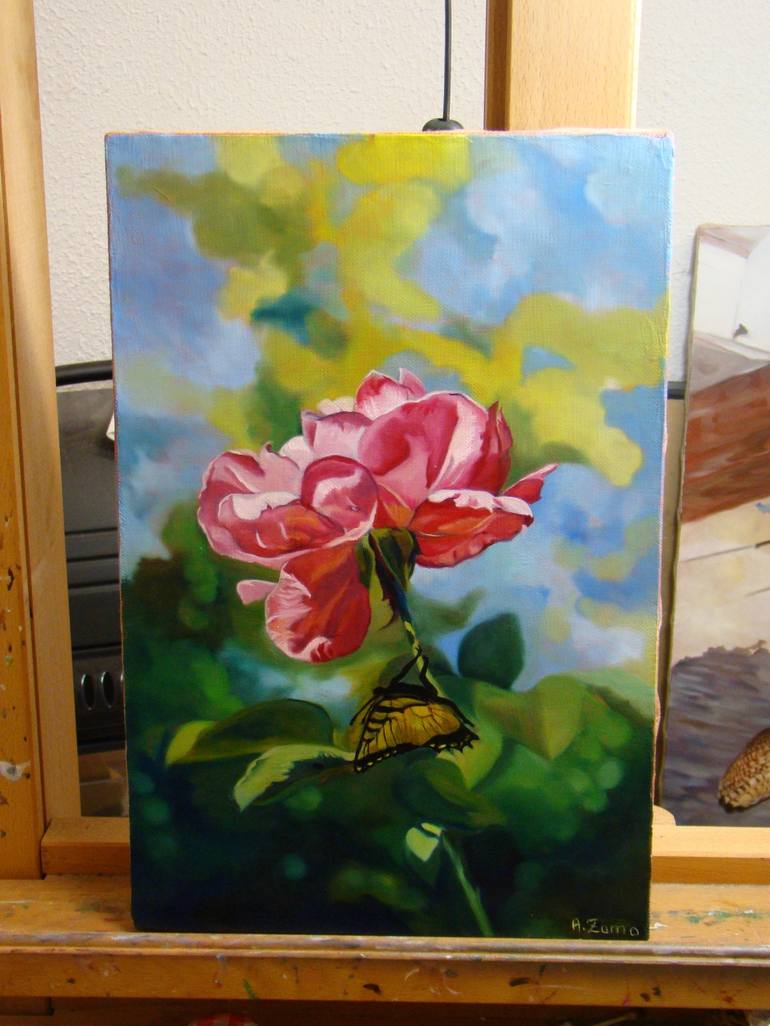 Original Fine Art Floral Painting by Anne Zamo