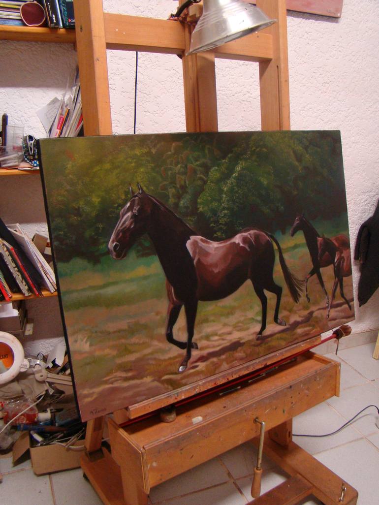 Original Figurative Horse Painting by Anne Zamo