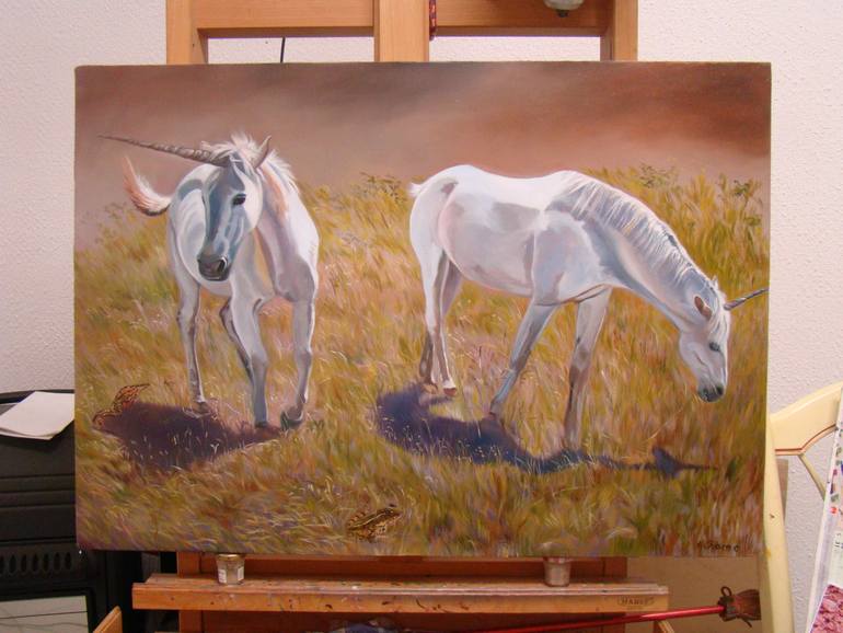 Original Fine Art Fantasy Painting by Anne Zamo