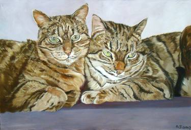 Original Realism Cats Paintings by Anne Zamo