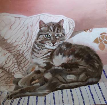 Print of Cats Paintings by Anne Zamo