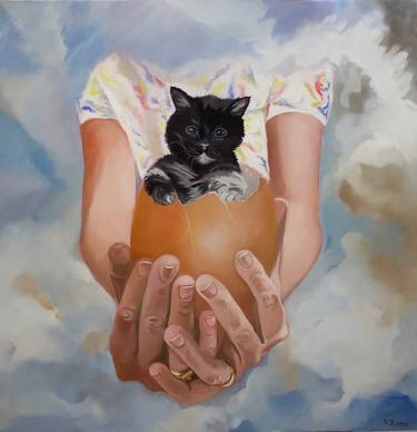 Reborn, portrait of a black cat thumb
