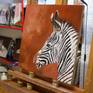 Portrait of a baby zebra.

This is a 50 × 50 cm (19.6 x 19.6") oil painting, on a high quality linen canvas I stretched myself. This artwork is sold unframed. It will be delivered with a certificate of authenticity, ready to hang and signed on front.