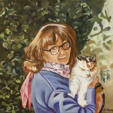 Original Figurative Cats Paintings by Anne Zamo