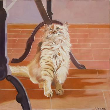 Original Fine Art Cats Paintings by Anne Zamo