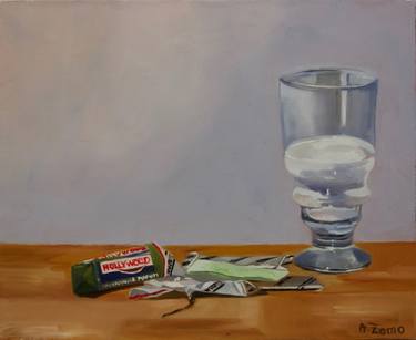 Original Figurative Still Life Paintings by Anne Zamo