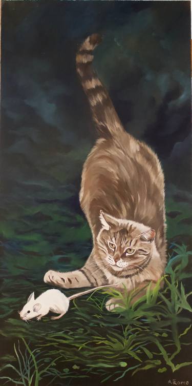 Original Cats Paintings by Anne Zamo