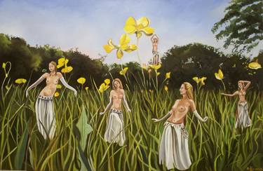 Print of Figurative Garden Paintings by Anne Zamo