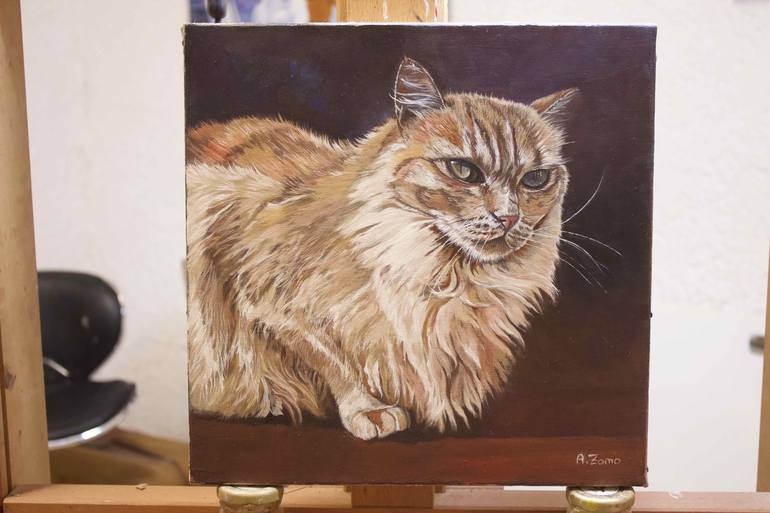 Original Figurative Cats Painting by Anne Zamo