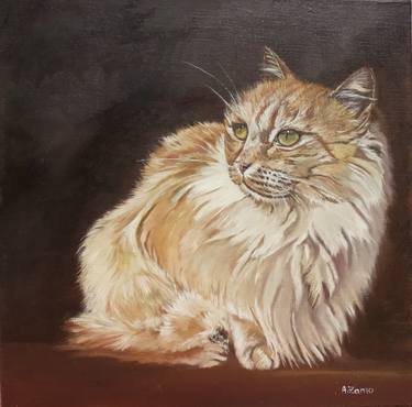 Original Figurative Cats Paintings by Anne Zamo
