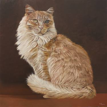 Original Figurative Cats Paintings by Anne Zamo