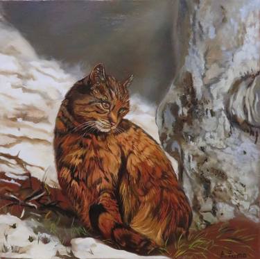 Original Figurative Cats Paintings by Anne Zamo