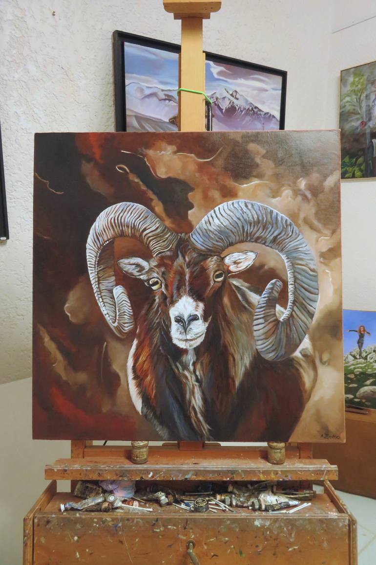 Original Figurative Animal Painting by Anne Zamo