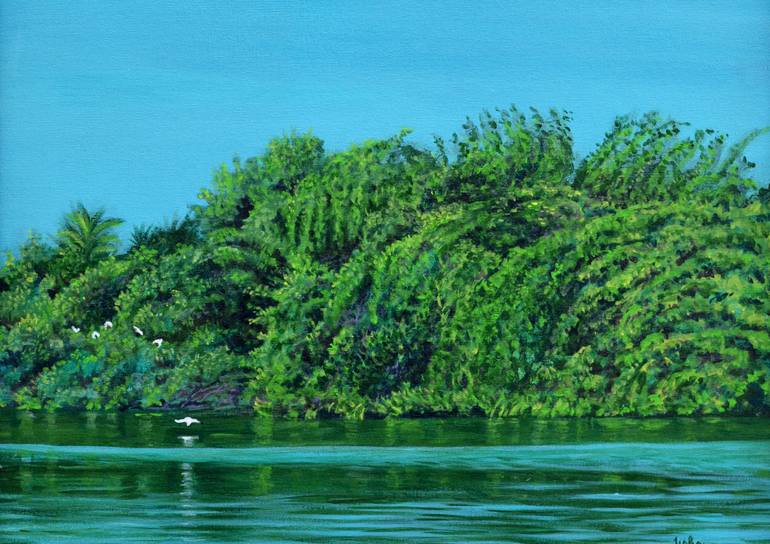 Original Impressionism Nature Painting by Usha Shantharam