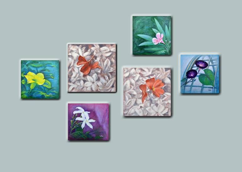 Original Impressionism Floral Painting by Usha Shantharam
