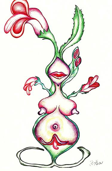 Print of Surrealism Erotic Drawings by Alexandra Holownia