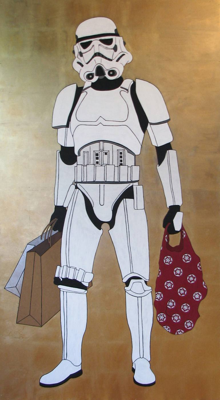 Stormtrooper Star Wars storm trooper Original Oil Painting Black
